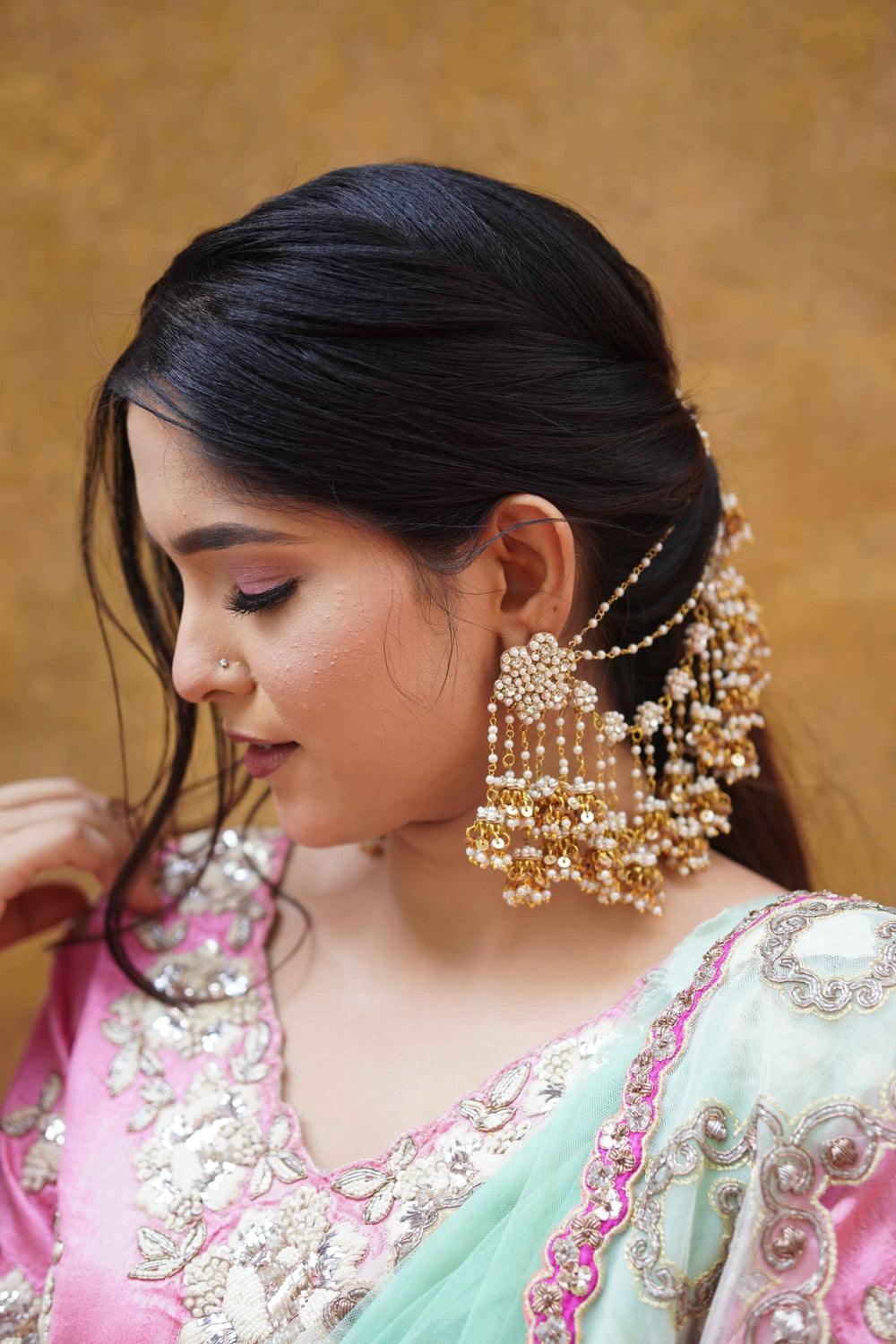 Rukaiya Earrings with earchain