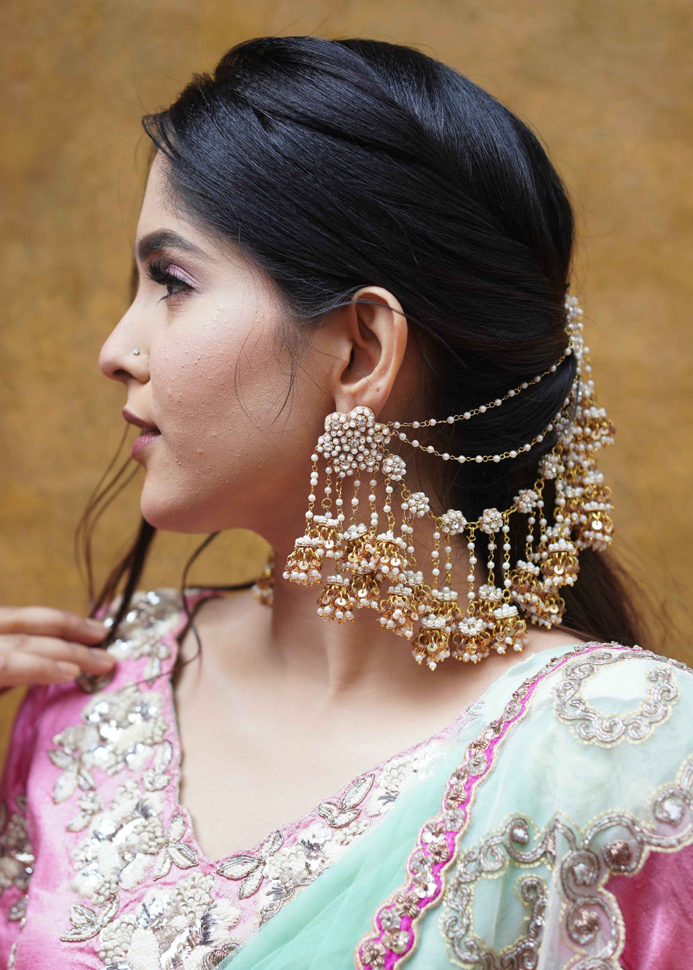 Rukaiya Earrings with earchain