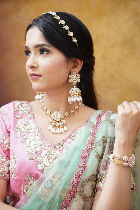 Rukaiya (jhumka earrings+tikka+braclet+necklace)