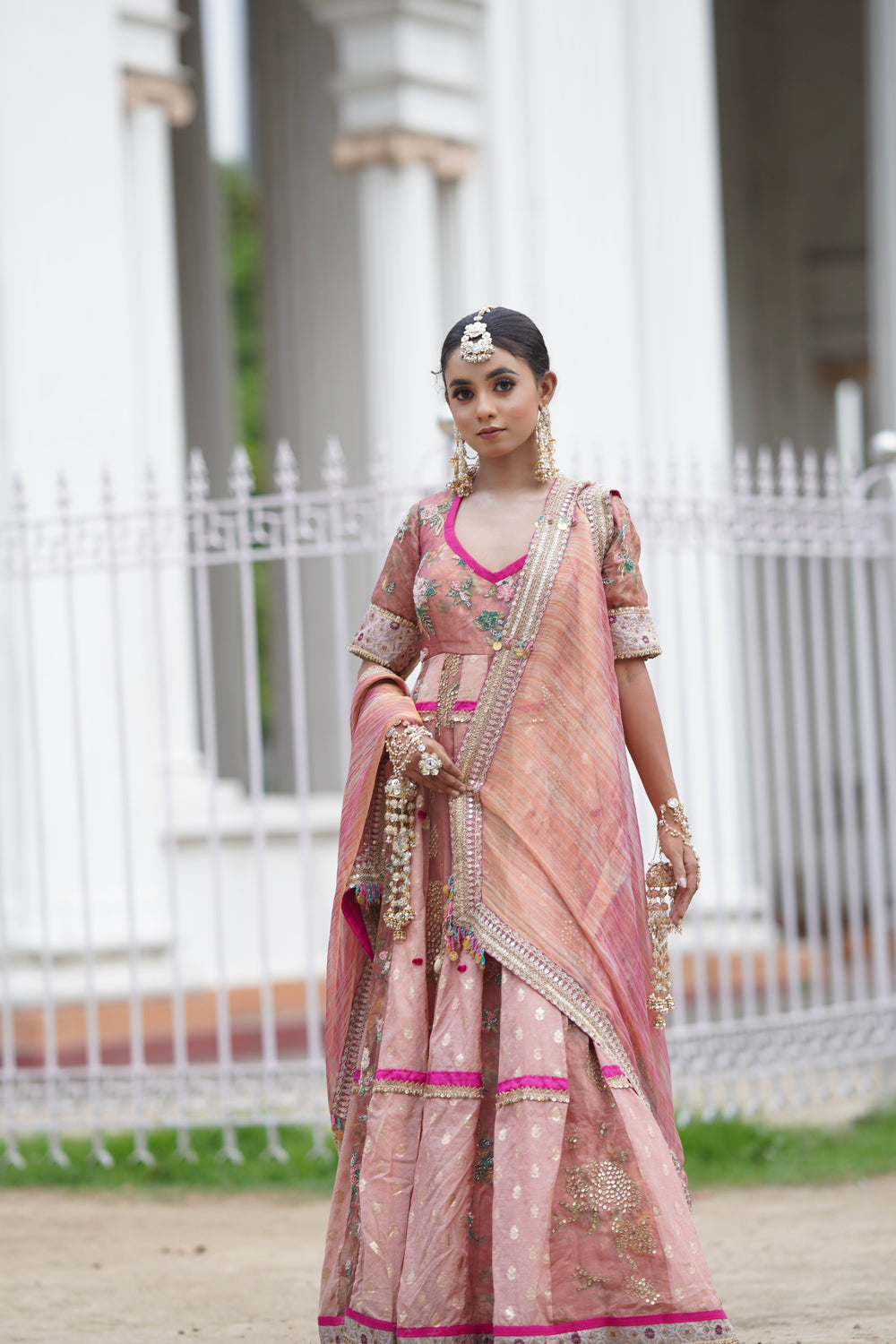 Shuvangi Full Set ( necklace+earrings+earchain+tikka+bangles pair+hairbraids )