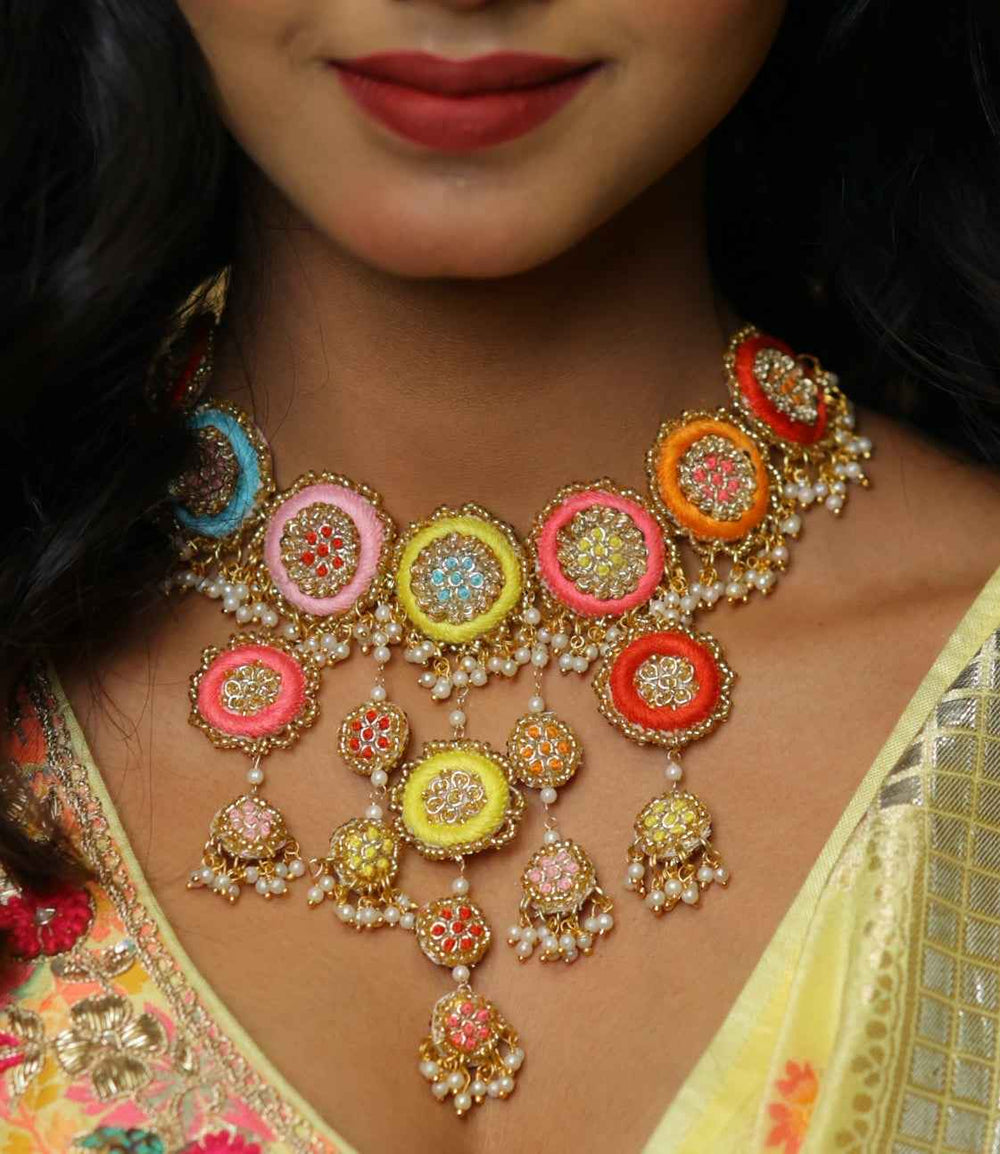 NIharika ( Earrings +Tikka +Necklace+ Haathful+kaleeras)