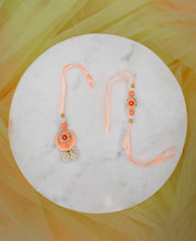 Peach Round Rakhi Set