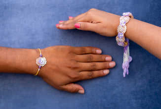 Purple Bracelet Rakhi Pair Set