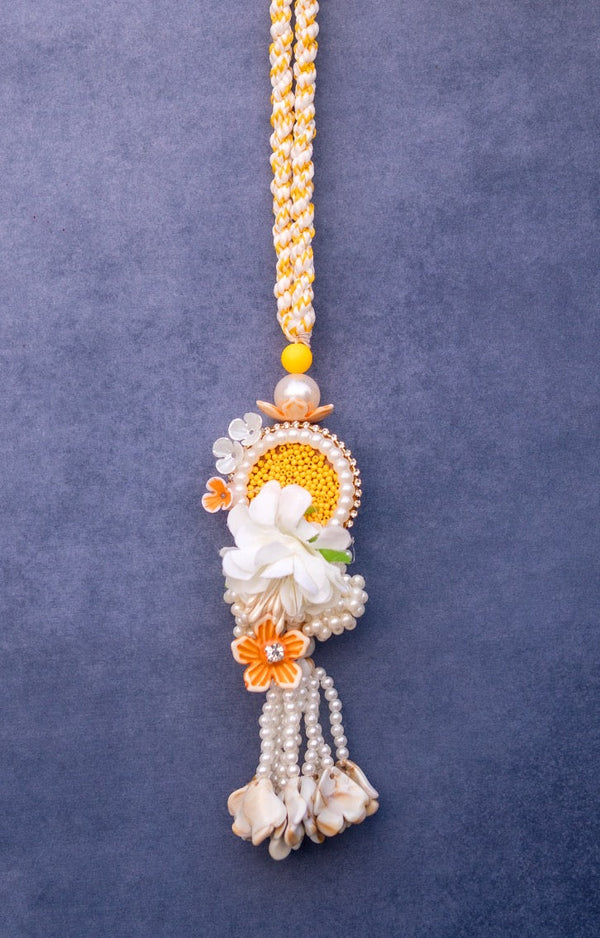 Flower ocur yellow Rakhi Pair Set