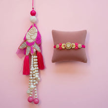 Pink rose bhabhi lumba + bhai rakhi set