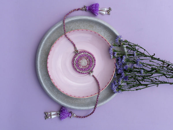 Bhai Lilac Beaded Rakhi