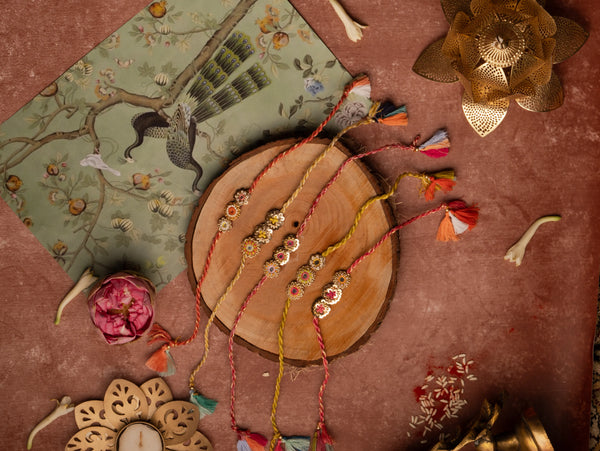 Bhai Three MultiColor Flower Rakhi