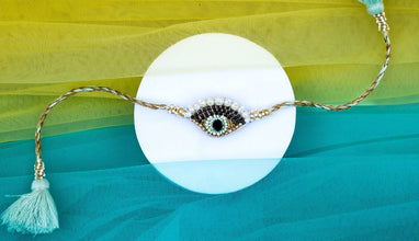 Evil Eye aqua blue bhai rakhi