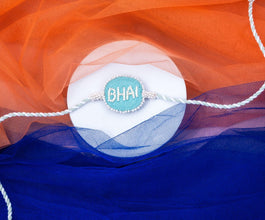 White blue bhai rakhi
