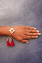 Red Stone white moti bhai rakhi