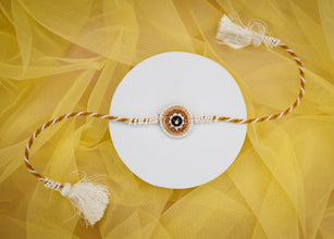White moti stone bhai rakhi