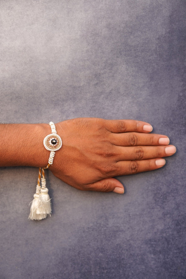 White moti stone bhai rakhi