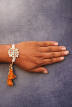 White moti Crystal stone bhai rakhi