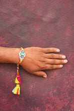 Orange Blue stone bhai rakhi