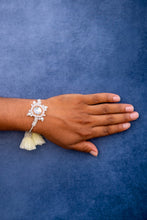 Beige white stone bhai rakhi