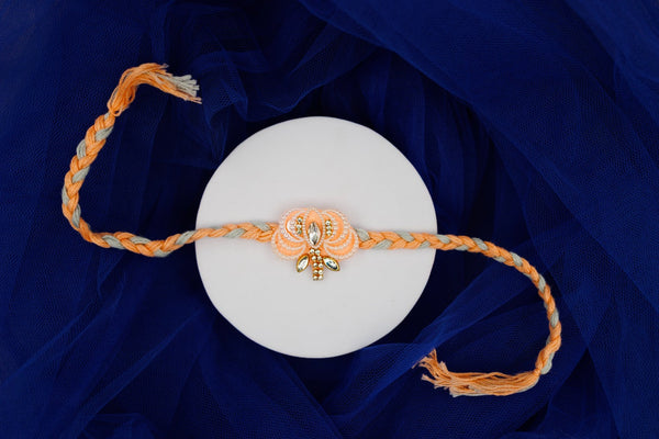 Peach lotus bhai rakhi