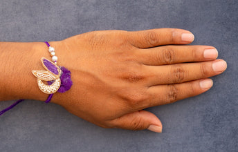 Purple abstract bhai rakhi