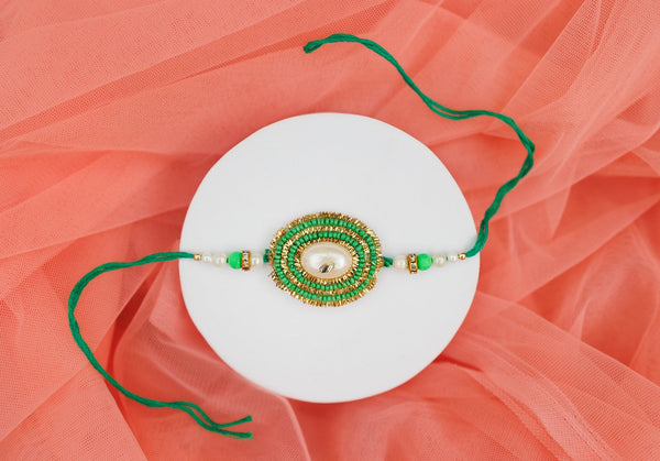 Green circular bhai rakhi