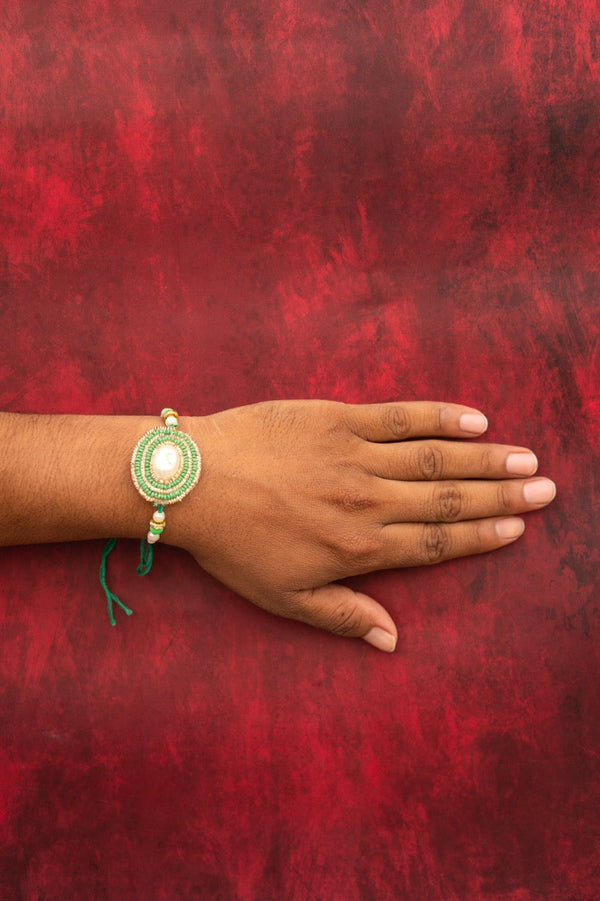 Green circular bhai rakhi