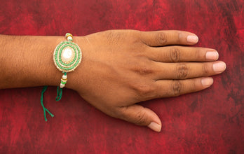 Green circular bhai rakhi