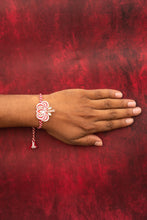 Red white floral bhai rakhi