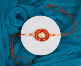 Golden red bhai rakhi