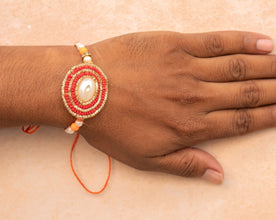Golden red bhai rakhi