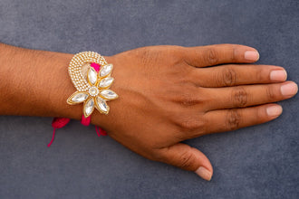 Crystal floral bhai rakhi