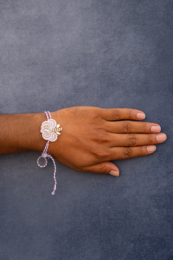 Lavender floral bhai rakhi