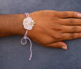 Lavender floral bhai rakhi