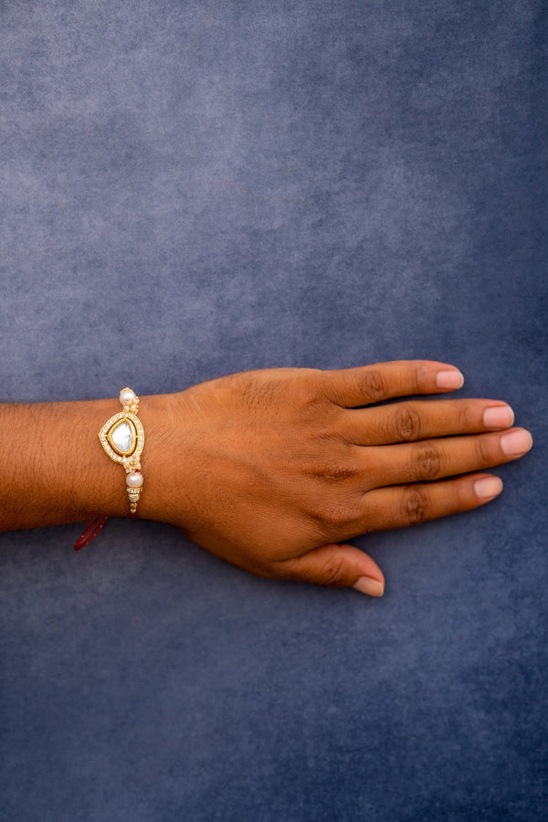 Crystal moti white bhai rakhi