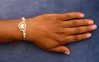 Crystal moti white bhai rakhi