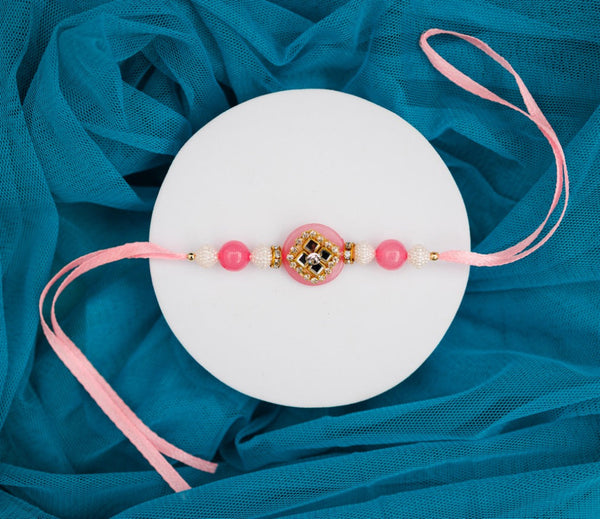 PInk Stone Bhai rakhi
