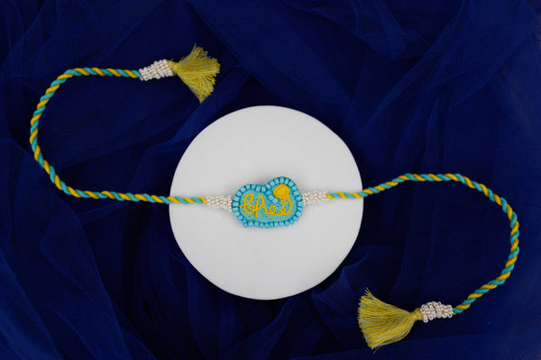 Bhai yellow blue rakhi