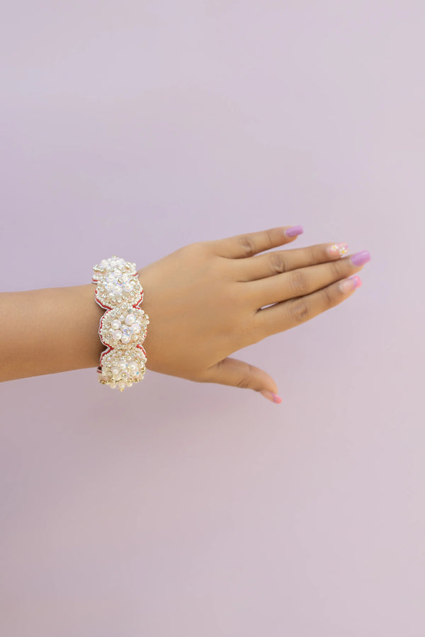 White Beaded Bangle