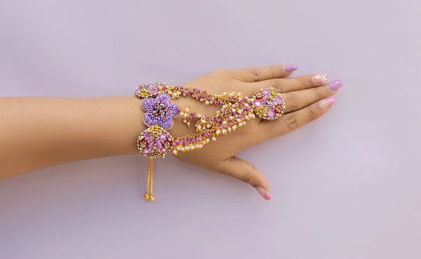 Violet sequence Beaded haathful