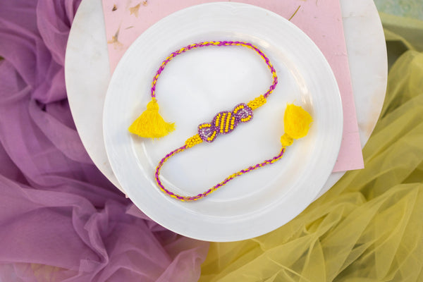 Kid's toffee/chocolate unisex Beaded Rakhi