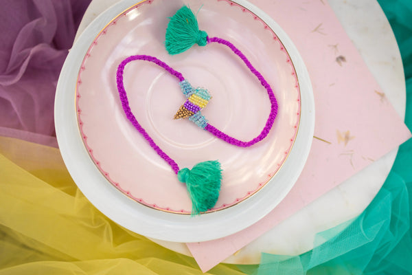 Kid's Ice Cream unisex Beaded Rakhi