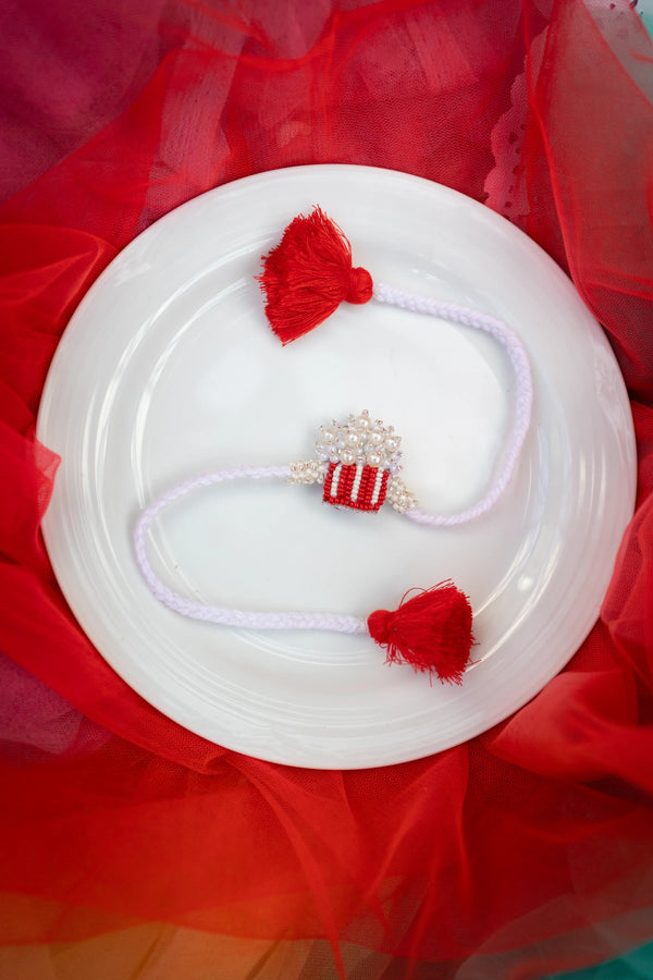 Kid's Red Popcorn Beaded bulk Rakhi