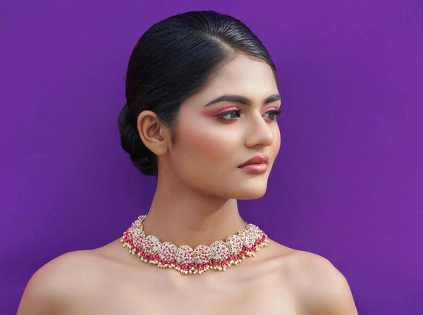 Nature Beauty in circular Sequence Enbroidery with Ghungroo Choker